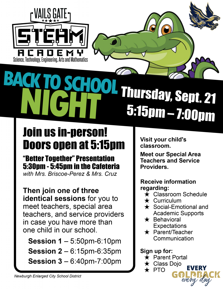 Vails Gate Back to School Night 2023 News NECSD